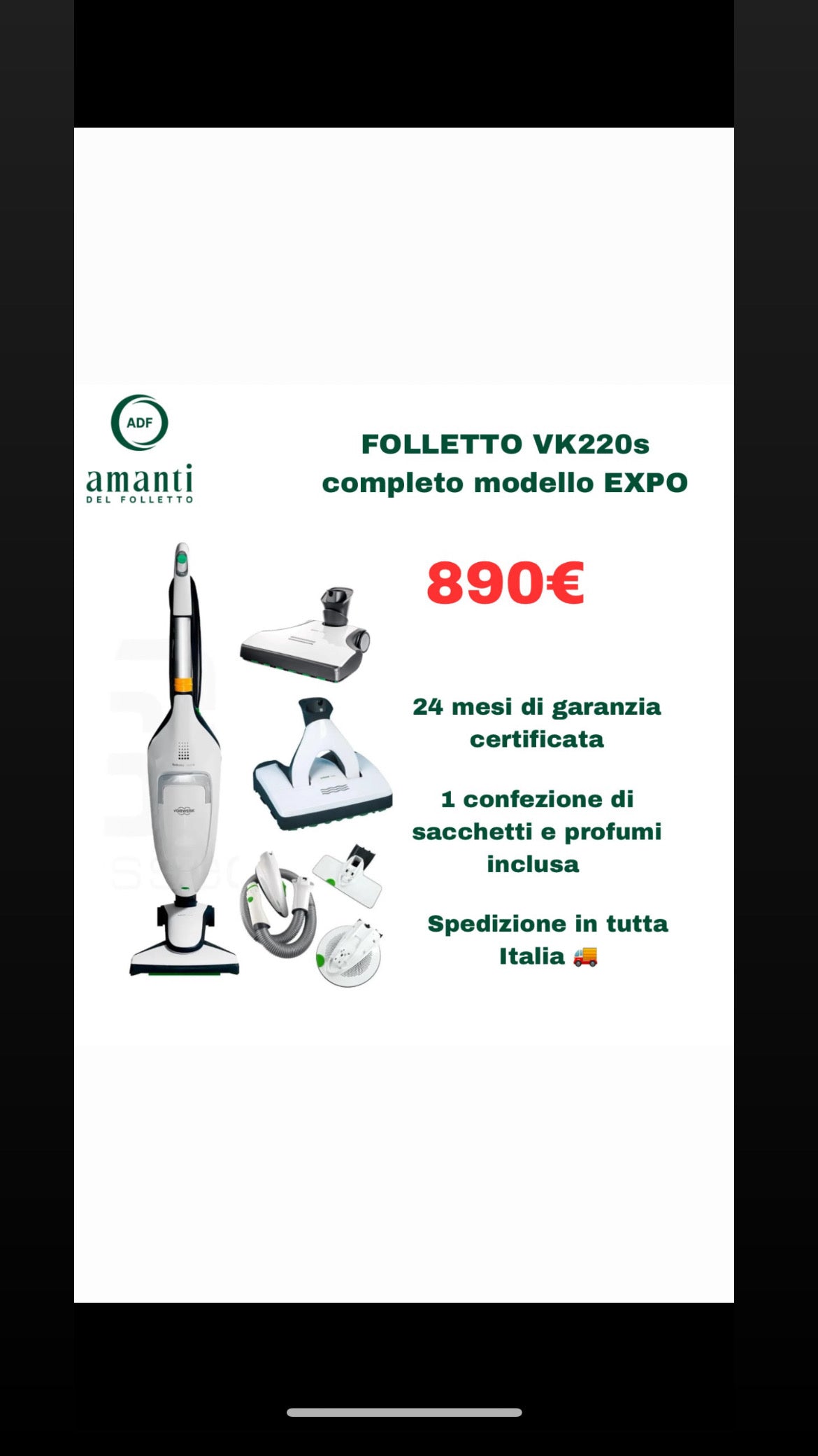 Folletto VK220s completo modello EXPO