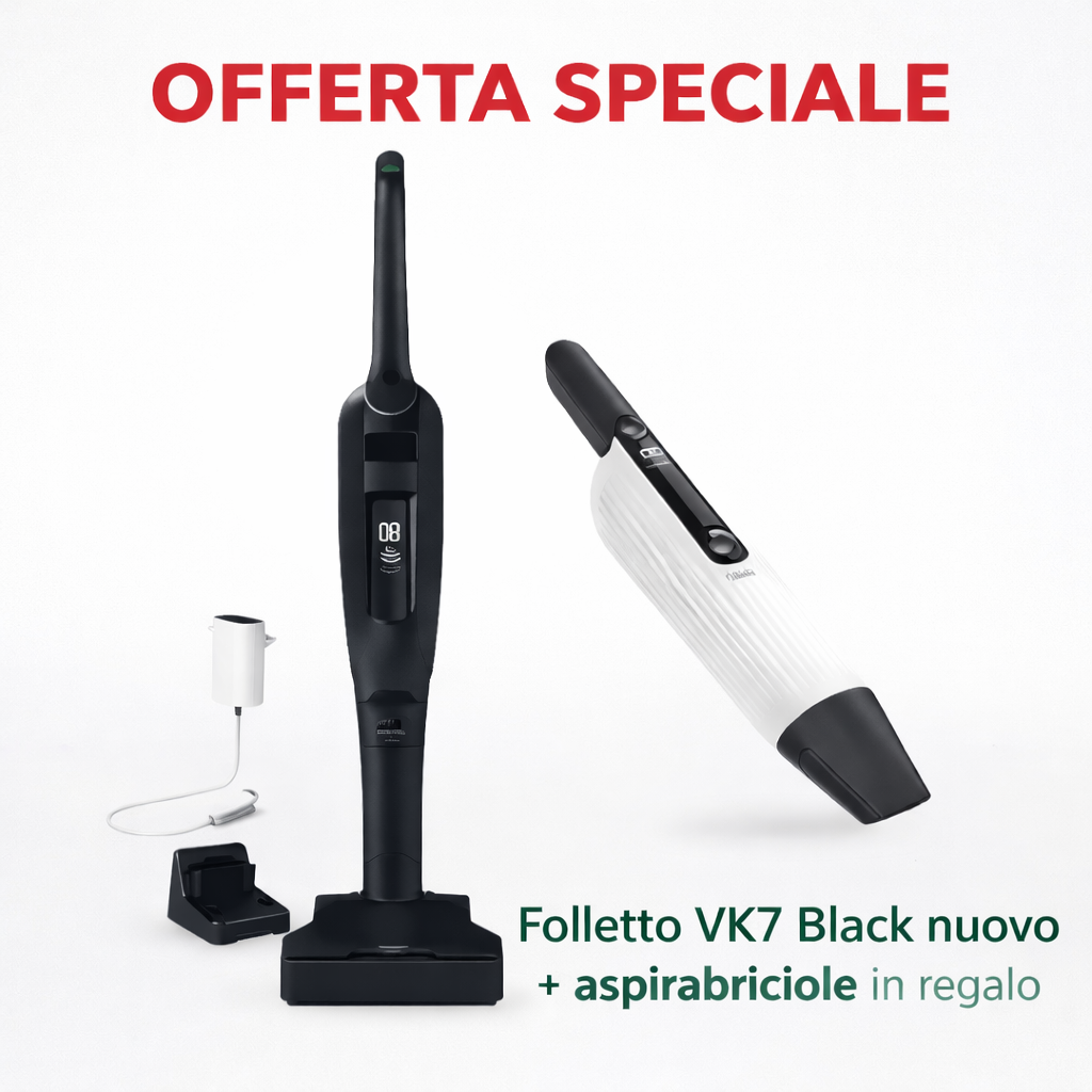 Folletto black VK7 NUOVO + aspirabriciole in omaggio